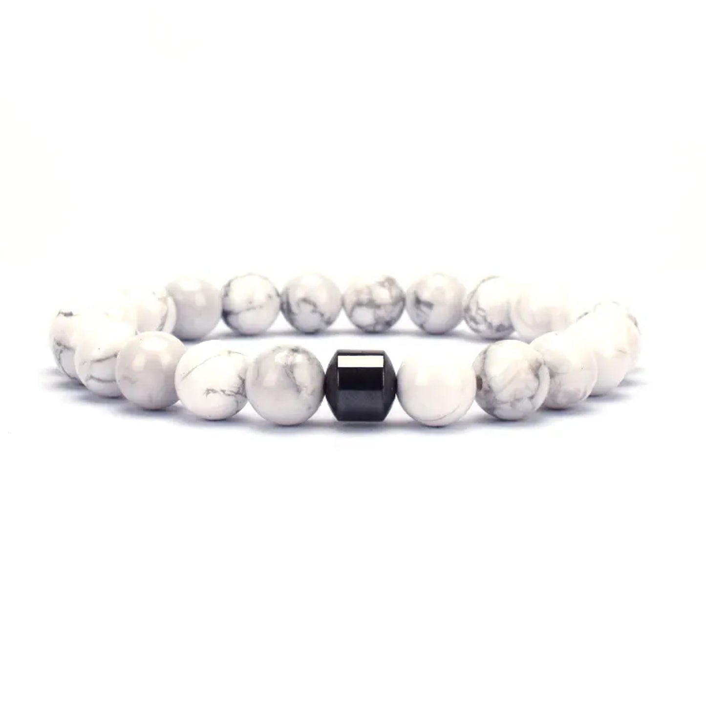 White Howlite Beaded Bracelet