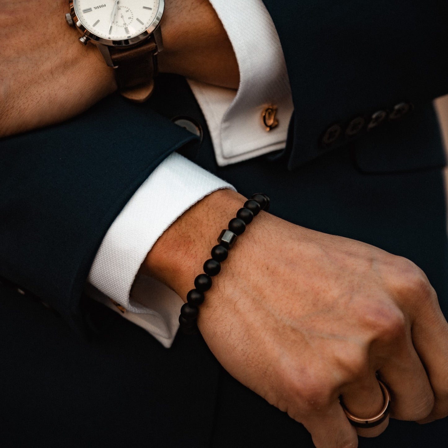 Matte Onyx Beaded Bracelet