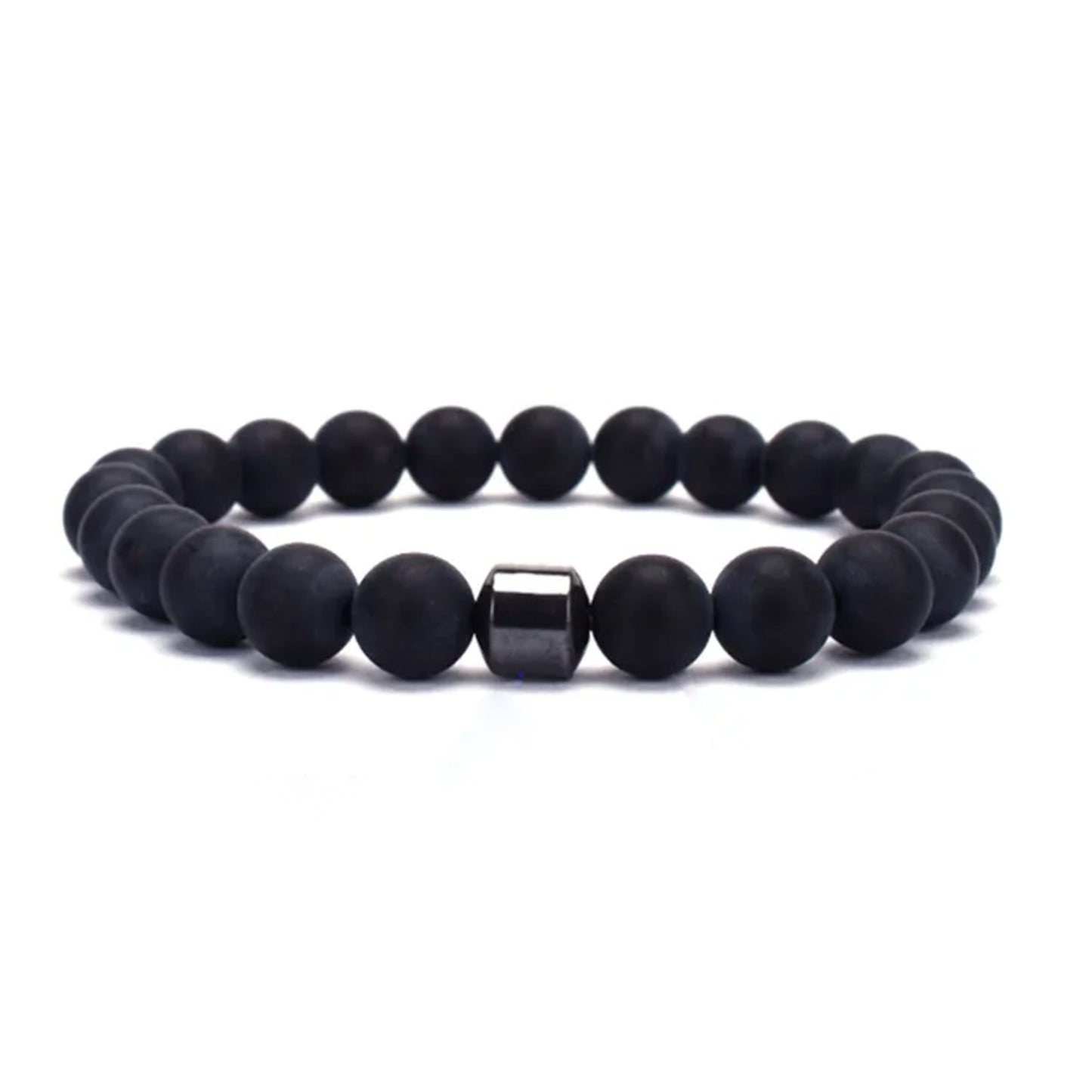 Matte Onyx Beaded Bracelet