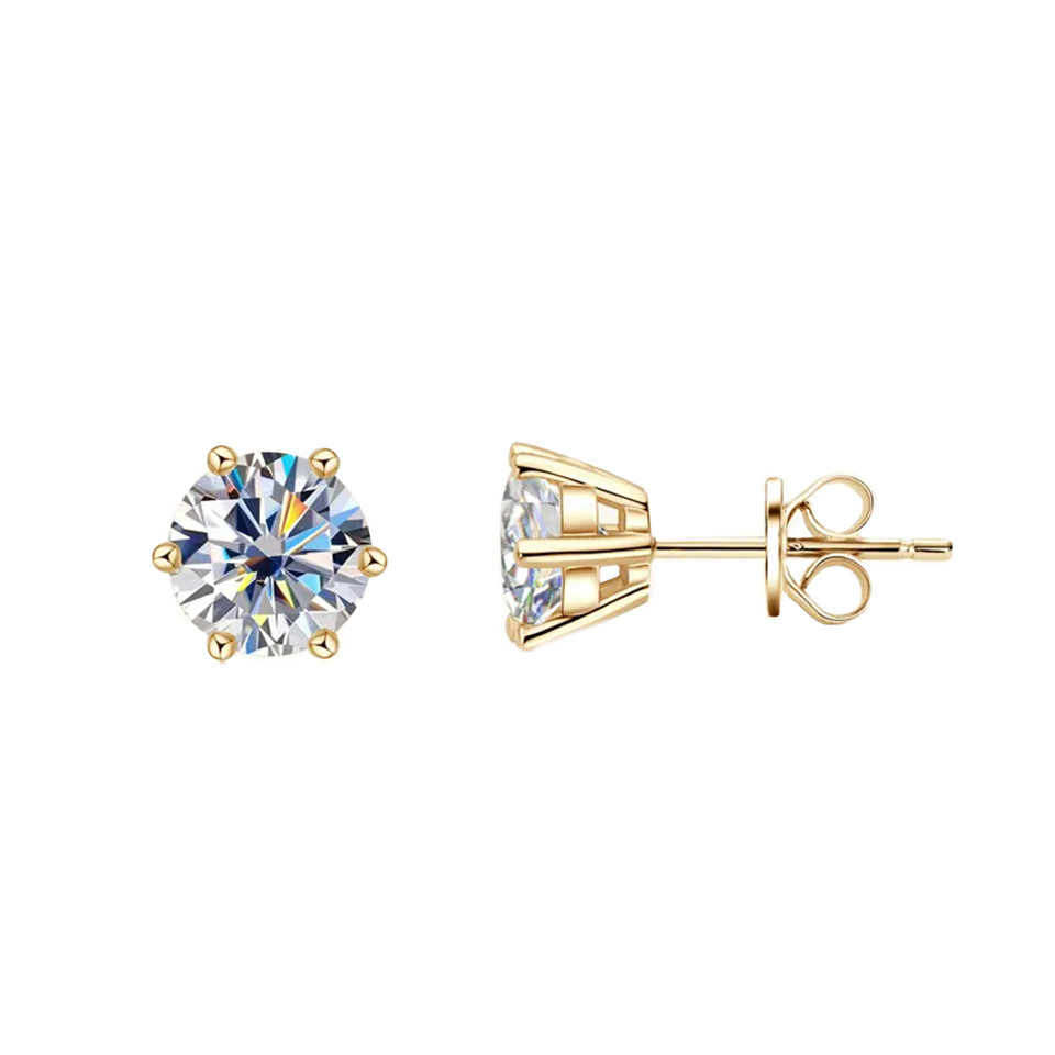 Moissanite Stud Earrings - 1 Carat